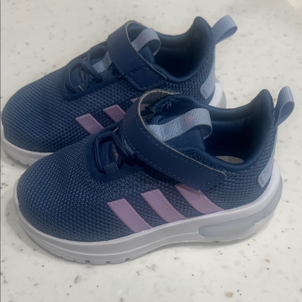 Adidas Blue and Pink Sneakers with Velcro Straps